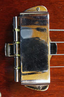 1969 Gibson EB0. Two-point tune-o-matic bridge, with mute and bridge cover