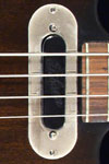 1971 Gibson SB-400 bass. Single coil pickup embossed with the word "Gibson"