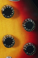 1978 Gibson RD Artist bass. Body detail - Volume and tone knobs