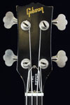 1978 Gibson L9-S Ripper bass. Body detail - headstock with silk-screened Gibson logo