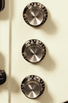 1978 Gibson Thunderbird bass. Body detail - Volume and tone knobs