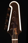 1978 Gibson Thunderbird bass. Body detail - headstock with inlaid Gibson logo