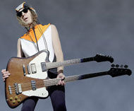 Julian Cope with his customised Thunderbird/Firebird doubleneck that he calls the beast
