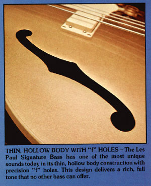 Gibson Les Paul Signature - f-hole detail from the 1975 catalogue