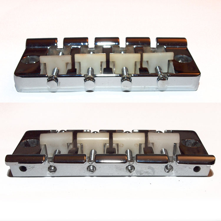 Gibson two-point bass bridge - front and rear view