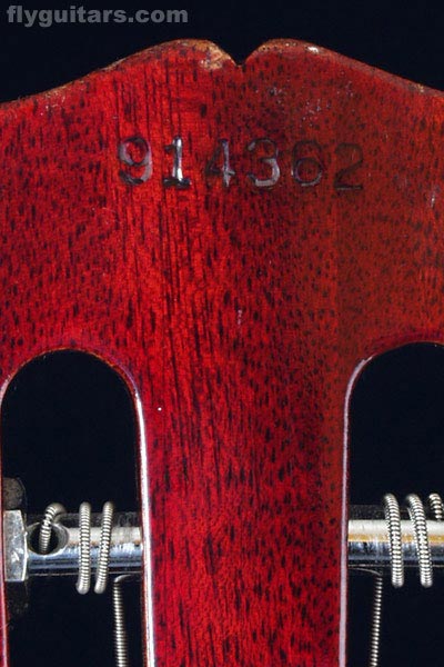 1970 Gibson EB0 - Serial number on the back of the headstock