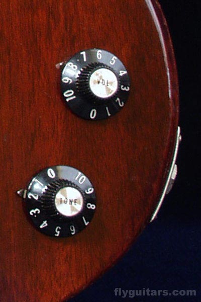 1970 Gibson EB0 - Volume and tone knobs, output jack