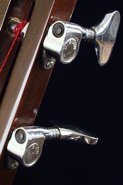 1971 Gibson EB-3. Headstock detail - back facing Schaller tuner