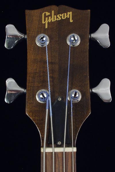 1971 Gibson SB400. Body detail - headstock with silk-screened Gibson logo