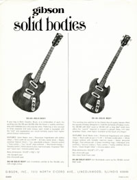 The Gibson SB400 only appears in this 1971 publicity sheet