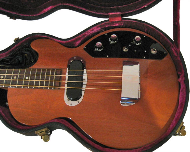 1971 Gibson Triumph bass prototype, in its hard case