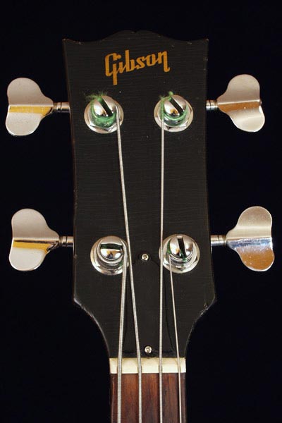 1972 Gibson EB0 - Solid headstock with silk-screened Gibson logo