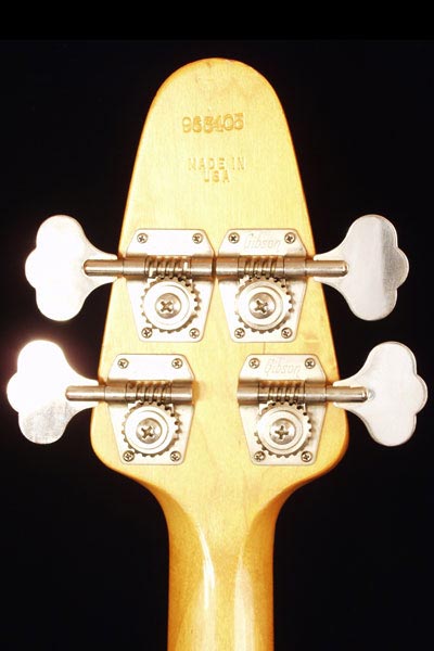 1975 Gibson Grabber bass. Rear headstock detail