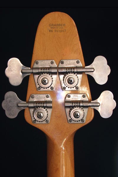 1977 Gibson Grabber bass. Rear headstock detail