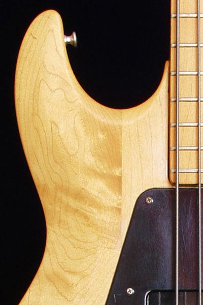 1977 Gibson Grabber bass. Maple gloss is clear; a finish that shows the beautiful grain patterns