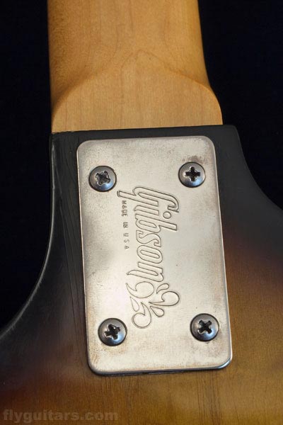 1978 Gibson G3 bass. Neck plate with Gibson motif