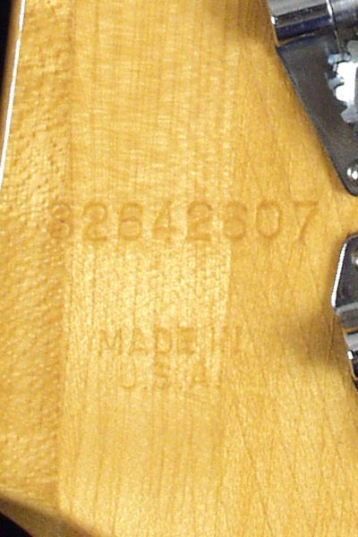 1982 Gibson Victory Custom bass. This serial number shows that the bass was stamped on September 21st (day 264) of 1982