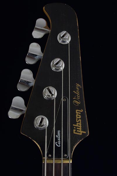 1982 Gibson Victory Custom bass. Headstock with Gibson logo