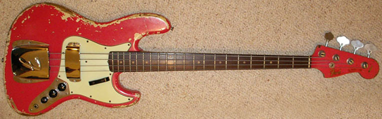 1962 Fender Jazz Bass - fiesta red finish