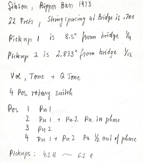 Bill Lawrence notes on the Gibson Ripper circuit