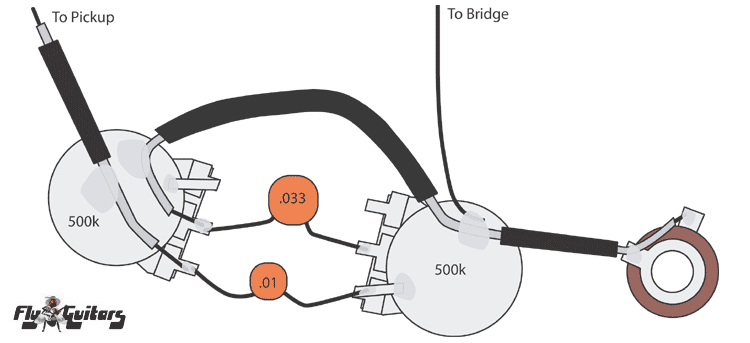 Early 1960s Gibson EB-0 circuit illustration