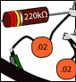 Gibson EB2 bass guitar wiring illustration