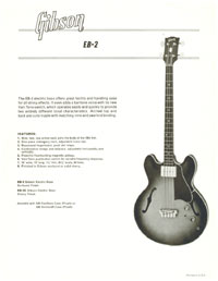 1964/65 Gibson EB-2 promo sheet