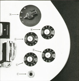 EB3 controls - sheet produced by Gibson in 1978
