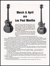1972 Gibson Les Paul Triumph dealer letter
