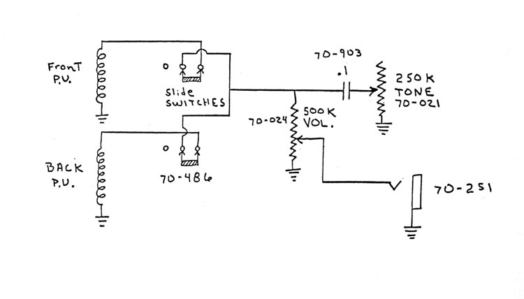 Gibson SB-350 / SB-450 bass circuit schematic