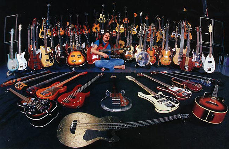 Allen Woody and a small selection of his guitar collection