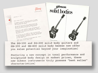 Announcing the Gibson SB300 and SB400 bass and SG100 and SG200 guitar