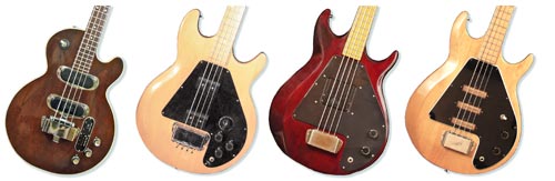 Vintage Gibson bass guitars: Gibson Les Paul Bass, Gibson Ripper, Gibson Grabber and Gibson G-3