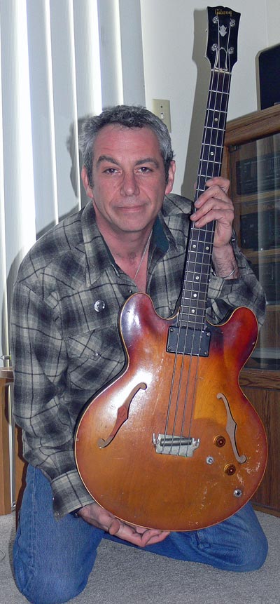 Mike Watt with his 1959 Gibson EB2