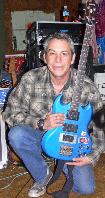 Mike Watt with his early 60s Gibson EB3