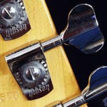1980s Gotoh tuning keys on a Gibson Victory Standard bass - rear headstock view