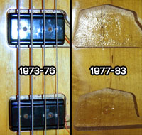 The Gibson Ripper pickup cavity changed shape when the pickups changed
