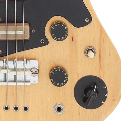 The circuitry installed this instrument is unlike any other Gibson bass, though uses all-Gibson parts