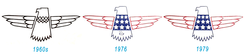 Gibson Thunderbird logos; 1960s 1976 and 1979